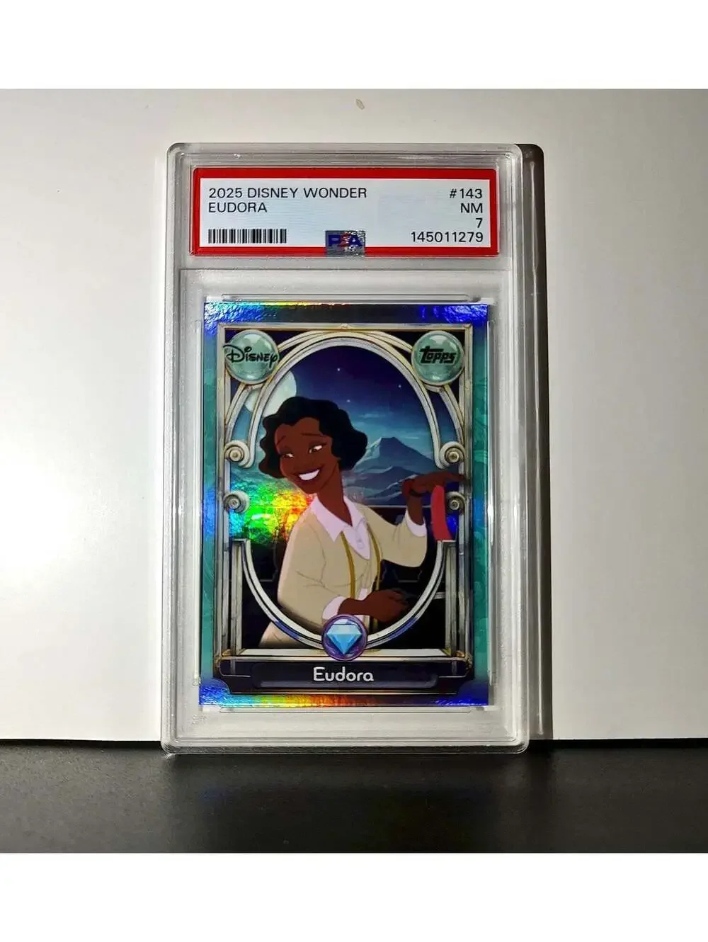 Eudora 2025 Topps Disney #143 Diamond Card The Princess and the Frog PSA 7